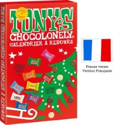 Tonys Chocolonely MEGA Kerst Aftelkalender 2022 Franstalige versie Chocolade Adventskalender Kalender Fairtrade Chocolade