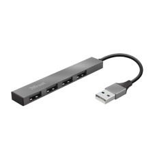 Trust Halyx Aluminium 4 Port Mini USB Hub USB Hub Zilver