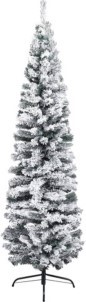 VidaXL Kunstkerstboom met sneeuw smal 210 cm PVC groen