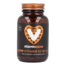Vitaminstore Super Vitamine K2 180 mcg menaquinon 7 met vitamine D3 60 vegicaps