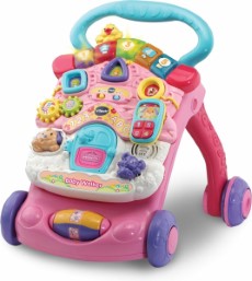 VTech 2 in 1 Baby Walker Educatief Baby Speelgoed Licht en Geluidseffecten Loopwagen Roze 9 tot 36 Maanden