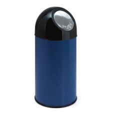 Wesco Afvalbak 40ltr Pushdeksel met onderbak blauw|zwart