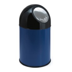 Wesco Afvalbak 30ltr Pushdeksel met onderbak blauw|zwart
