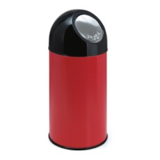 Wesco Afvalbak 40ltr Pushdeksel met onderbak rood|zwart