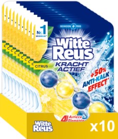 Witte Reus Kracht Actief Toiletblok Citrus WC Blokjes Voordeelverpakking 10 Stuks