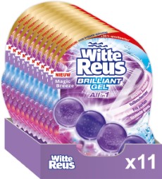 Witte Reus Brilliant Gel Allin1 Toiletblok Magic Breeze WC Blokjes Voordeelverpakking 11 Stuks