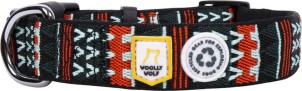 Woolly Wolf Hondenhalsband Explorer groen|oranje|munt Maat 1