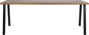 WOOOD Exclusive James Eettafel Met A poot Metaal|Hout Zwart 75 x 200 x 90 cm