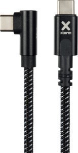 Xtorm Original 90 graden haakse kabel USB C Power Delivery 1,5m 100W Zwart Sterk Nylon