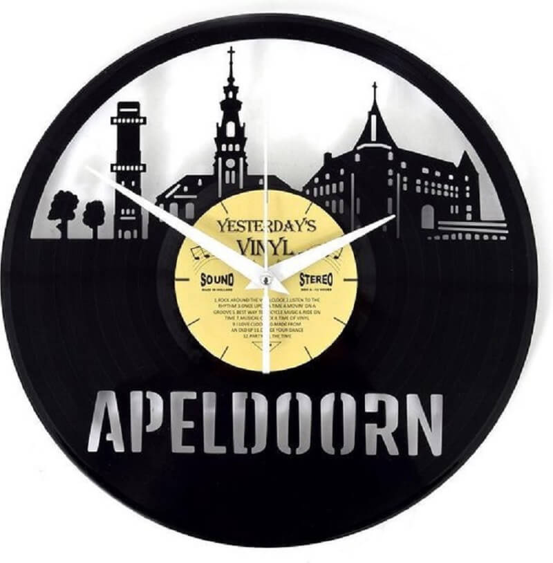 Yesterdays Vinyl wandklok Skyline Apeldoorn LP langspeelplaat