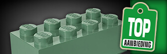 LEGO opbergsteen 8 noppen 25 x 50 cm polypropeen olijfgroen