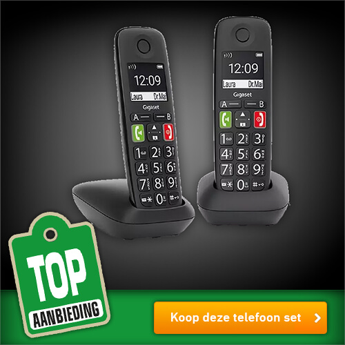 Koop nu de Gigaset E290E Duo Zwart huistelefoon