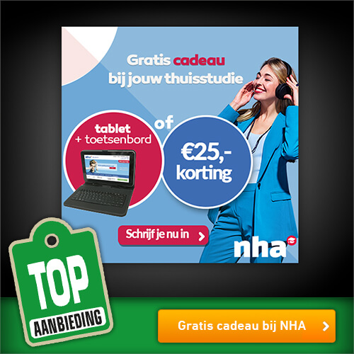 Gratis tablet + toetsenbord of 25 euro korting bij NHA