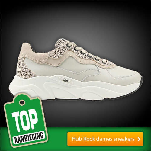 Bij Sneakers.nl koop je nu de Hub Rock Crème/wit dames sneakers