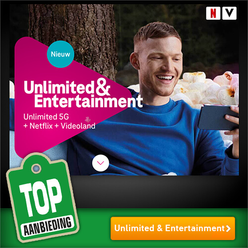 T-Mobile Unlimited + Netflix en Videoland voor € 50,- per maand