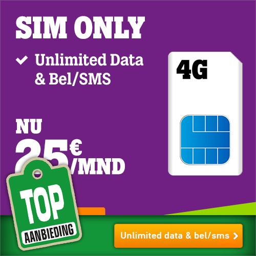 Tele2 Unlimited data, bellen en sms'en voor € 25,- p.m.