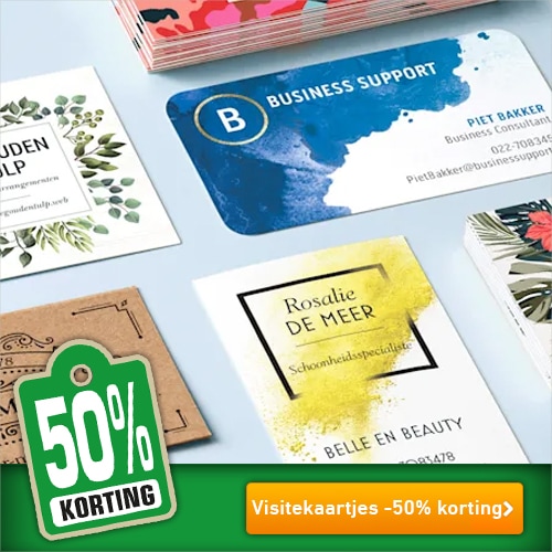 Vistaprint 50% korting op visitekaartjes