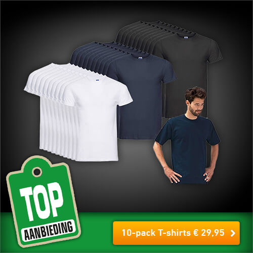 10-Pack Russell T-Shirts nu voor € 29,95 bij Voordeelvanger