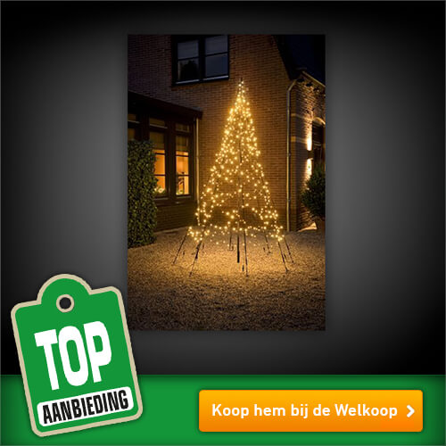 Fairybell 3 meter - Vlaggenmast kerstboom - 480 lampjes - Warm wit